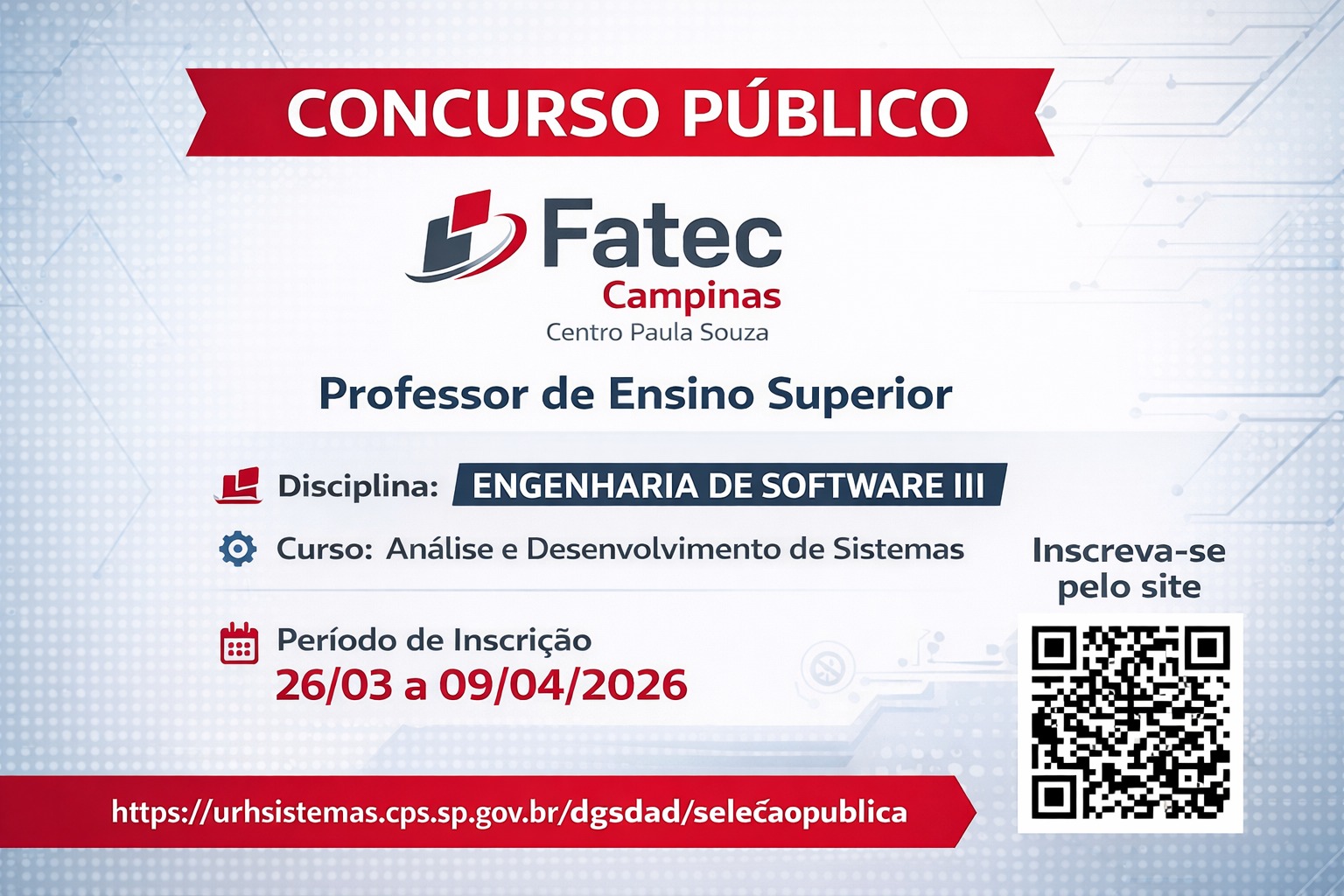 Concurso Público – Docente Fatec Campinas